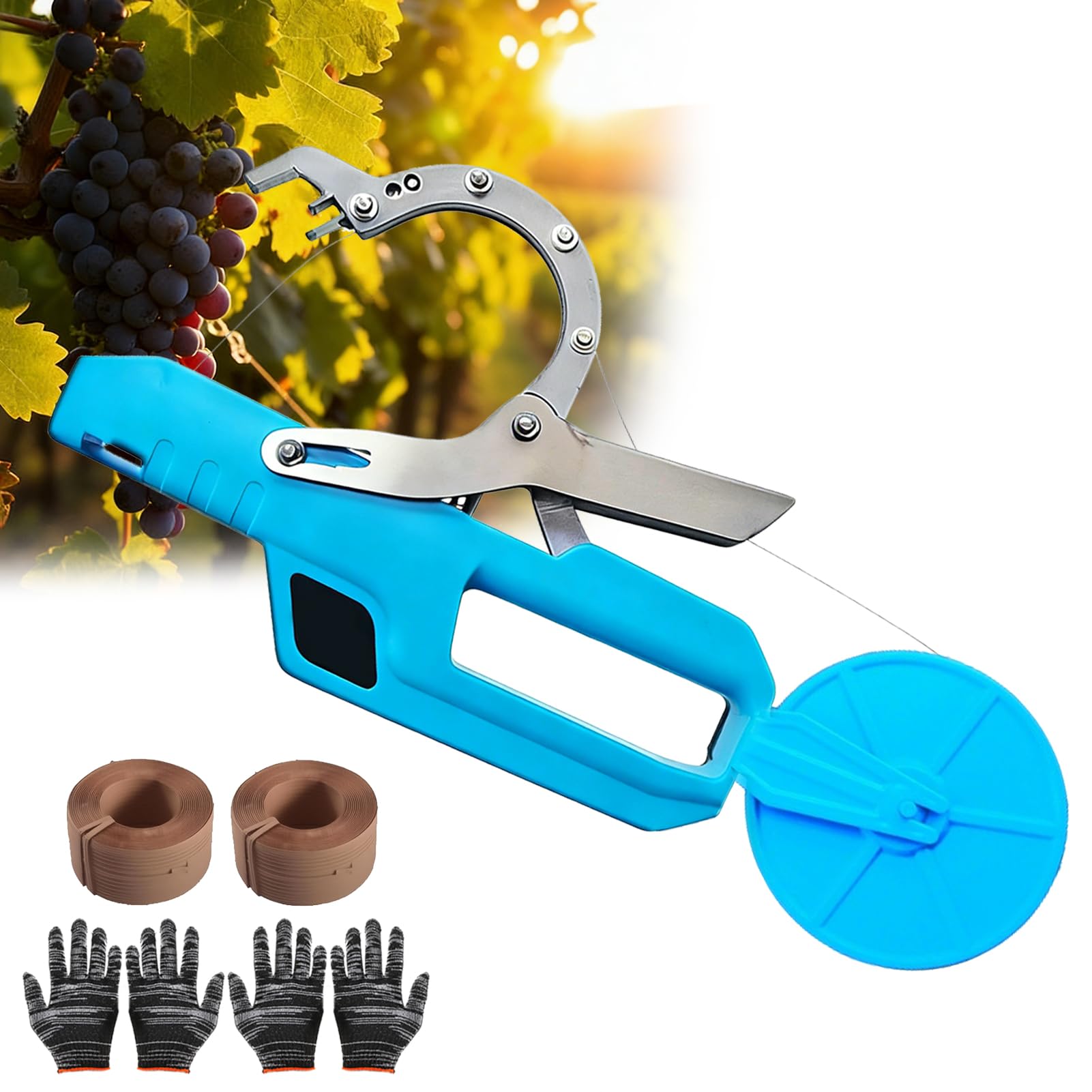 Generico Legatrice Elettrica per Piante, Strumento per Legare Vigneto e Giardino, Include 2 Rotoli di Filo di Legatura, Diametro di Rilegatura 50 mm, Ideale per UVA e Pomodori