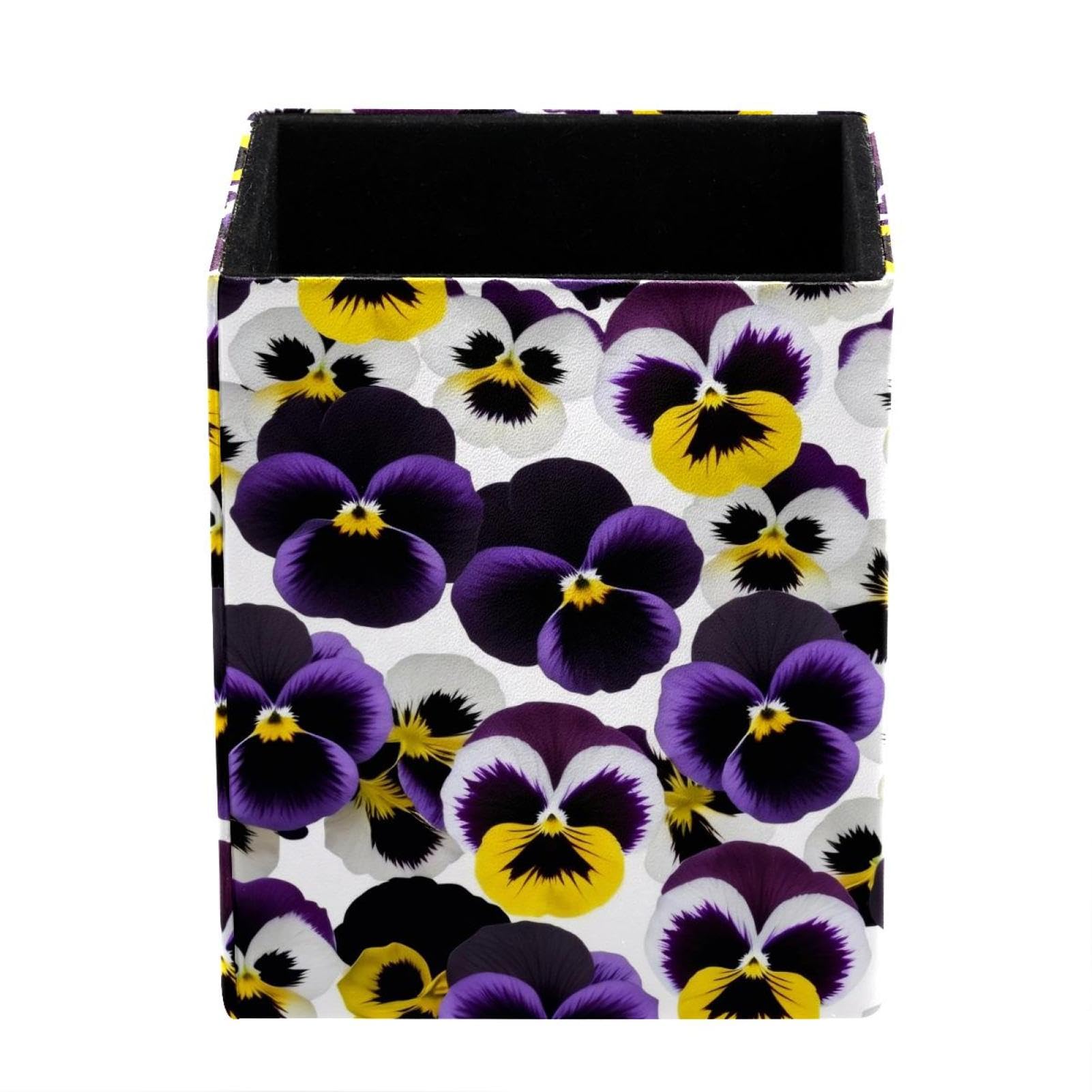FWJZDSP Pen Pencil Holder for Desk, Pansies Desk Pen Organizer Desktop Supplies and Accessories for Women Girls, Pen Cup Pencil Caddy for Office Home Art Supply