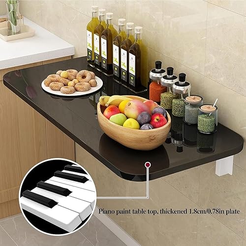 Miniatura 25 de Mesa plegable y versátil para montaje en pared, ahorra espacio, para cocinas, lavanderías, bares en casa y establecimientos gastronómicos, blanco