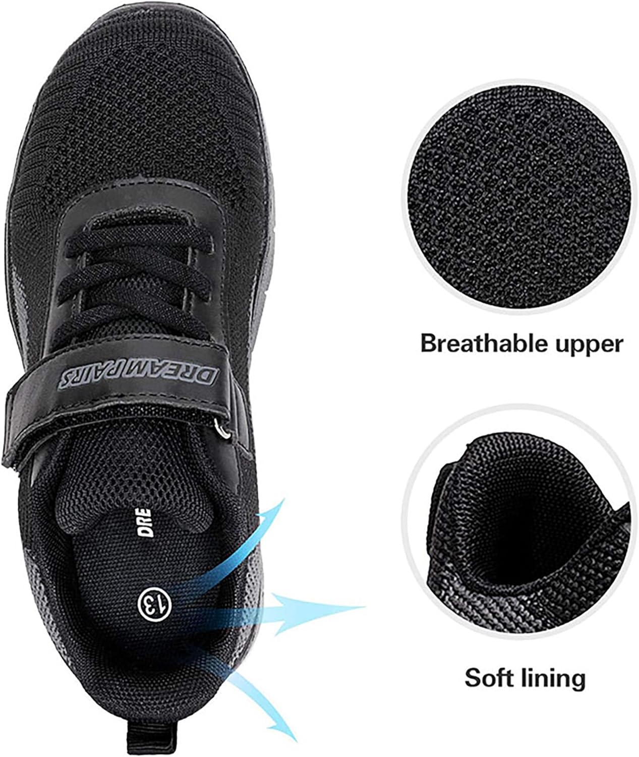 DREAM PAIRS Boys Girls Shoes Kids Tennis EZ-Ons MagicZips Athletic Running Walking Barefoot Zero Drop Sneakers - Image 5