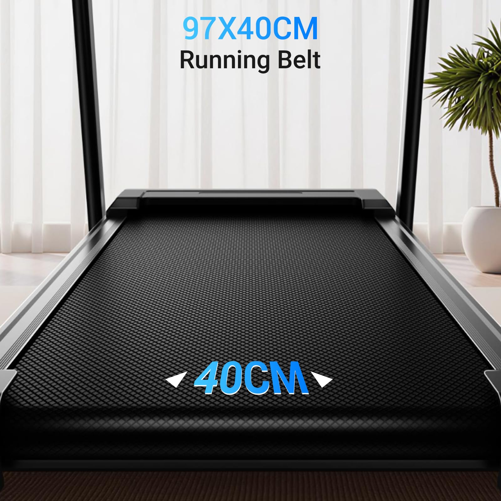 UMAY Laufband für Zuhause Klappbar mit Steigung 15%, 12KM/H Treadmill for Home, 3.0PS Motor, LED Anzeige, Leiser Betrieb, Stoßdämpfung, Tragkraft 136 kg
