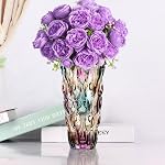 CEMABT Vases en verre pour fleurs, Épaisseur 3.4 lb Vases Morden pour Tables Pièces centrales, vase pour Décor à la maison, cristal, Rose colorée et claire Grands vases Cadeaux d'action de Noël (Douce lourde)