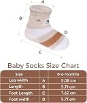 Organic Cotton Baby Socks 0-6 Months 8 Pairs Newborn Socks Gripper Socks Soft Breathable Comfortable Non-Irritating Baby Socks for Infants