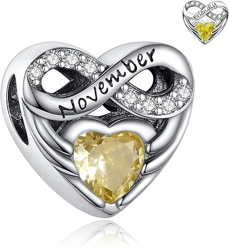 Miniatura 2 de Globo de aire caliente y dije de piedra natal de corazón de amor, cuentas de plata de ley 925 para pulseras y collares con circonita cúbica 5A,