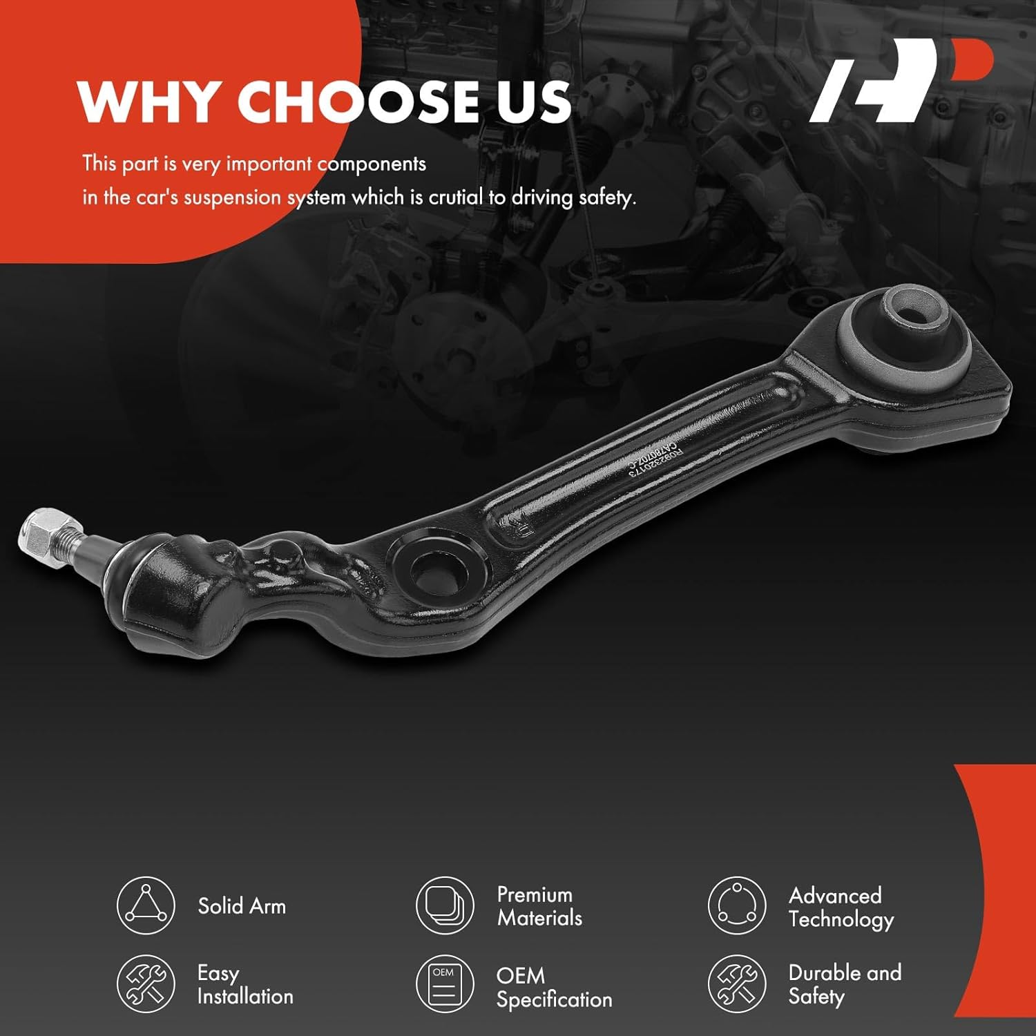 A-Premium Front Right Lower Control Arm, with Ball Joint & Bushing, Compatible with Mercedes-Benz W221 W216-2007-2014 - S350 S450 S550 CL550, AWD Model Only