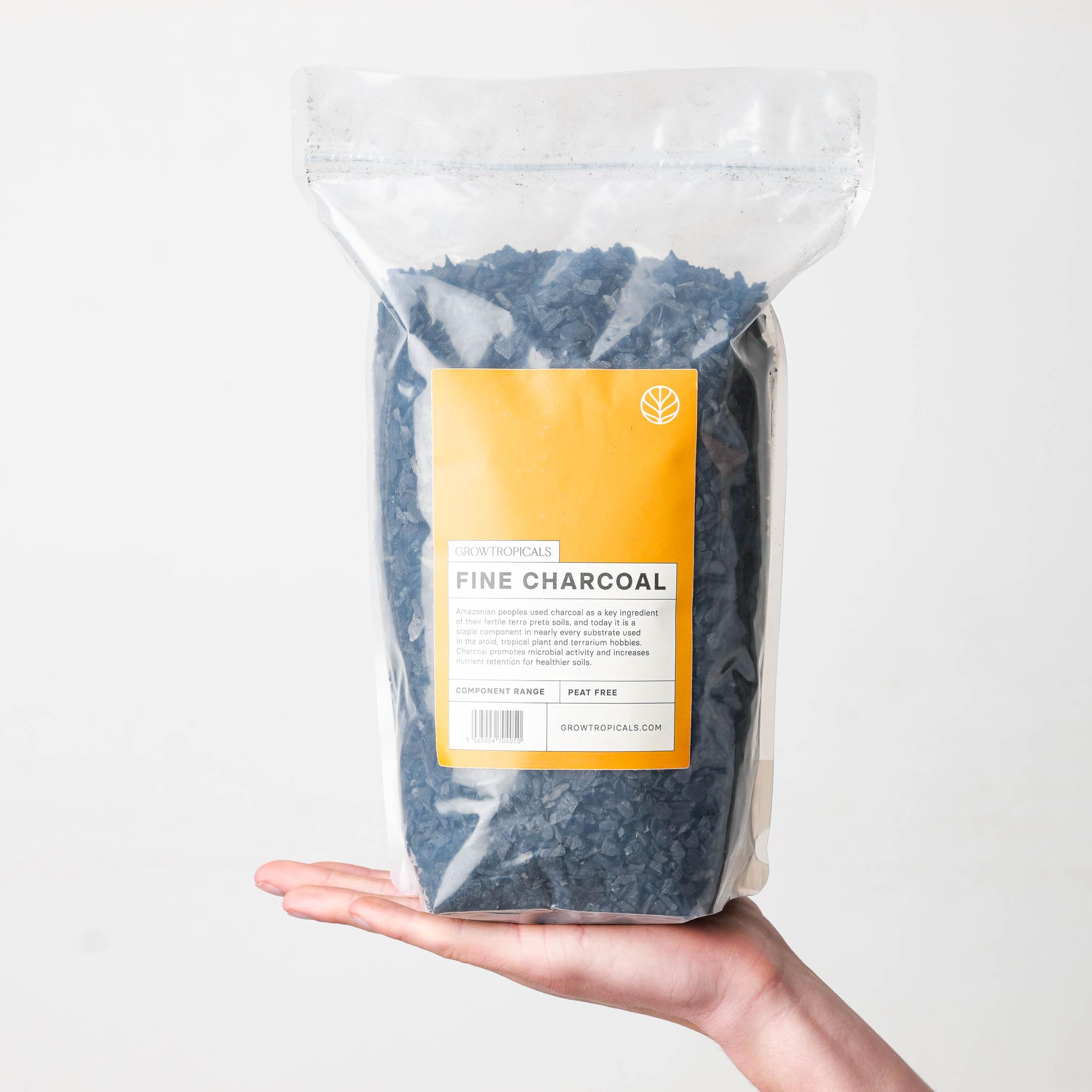 GrowTropicals Fine Grade Horticultural Charcoal, Ideal for Soil Mixing and Terrariums (2.5L)