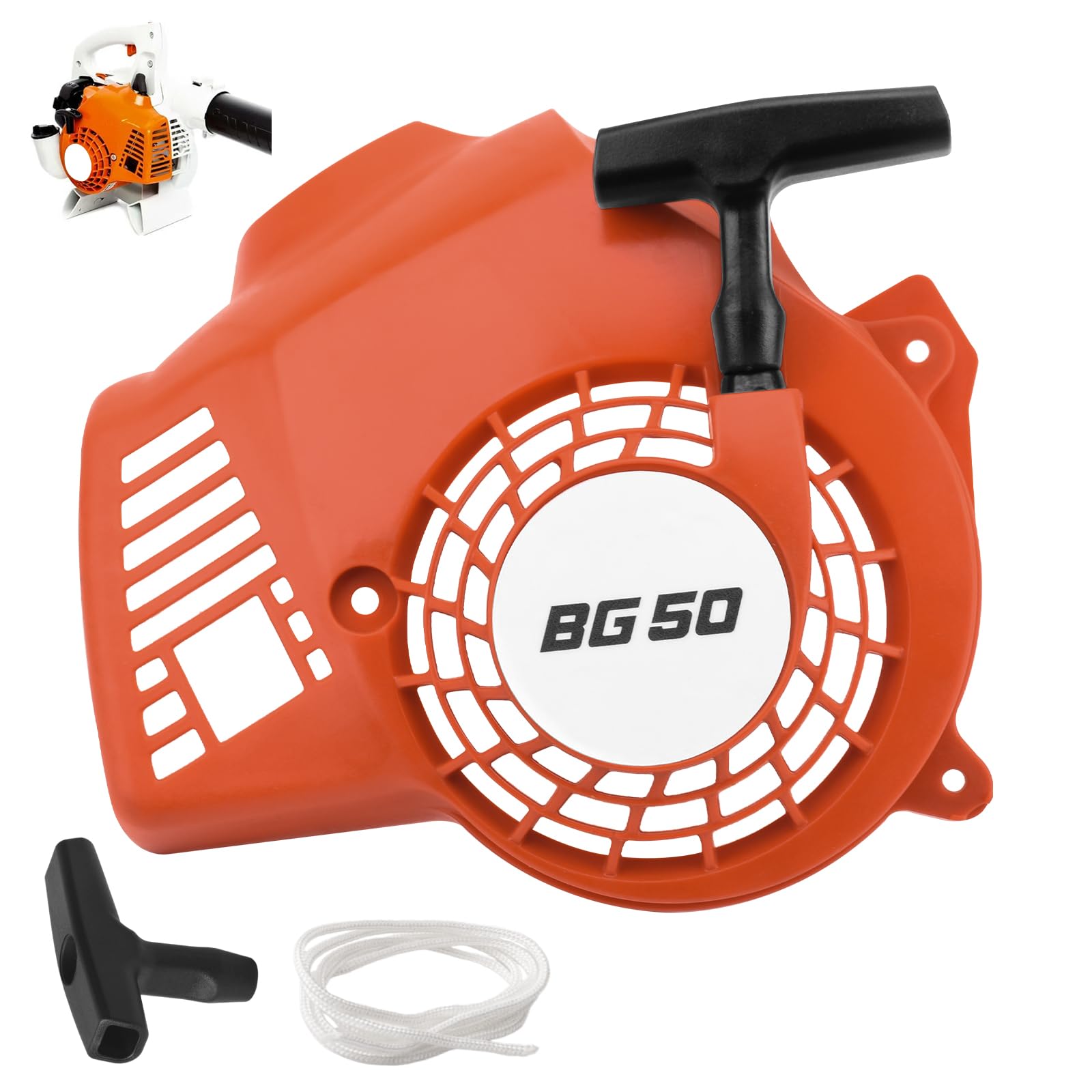 4229 080 2107 - Arranque de retroceso para soplador de hojas Sti-hl Bg50, rojo