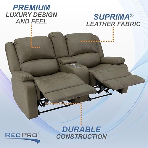 Miniatura 212 de RecPro Charles Collection sofá doble de 67 pulgadas con respaldo reclinable para caravana o cámper, mueble, sillón doble