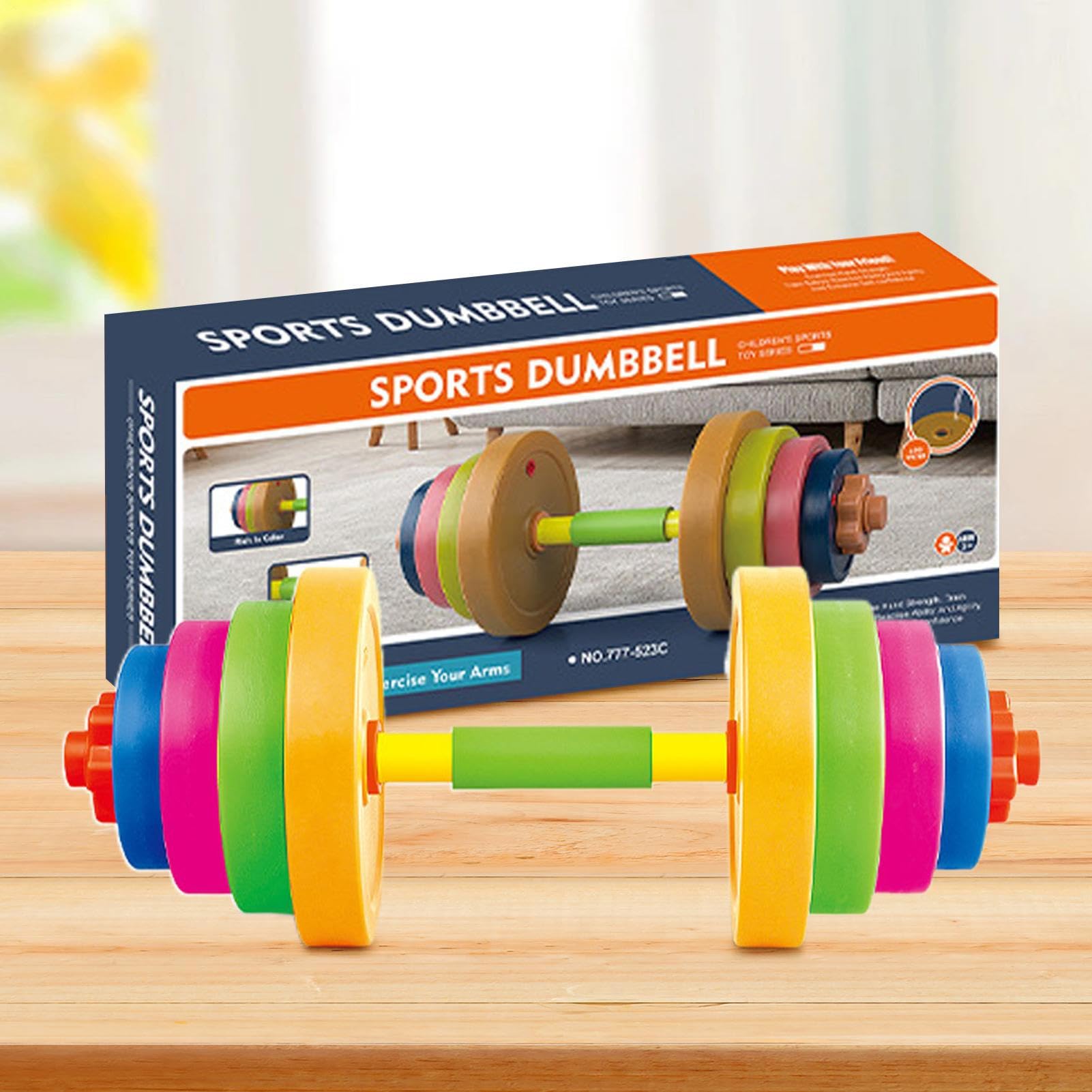 Set Bilanciere Giocattolo Per Bambini - Attrezzatura Da Gioco Con Peso Regolabile | Fai Finta Di Attrezzatura Per Il Fitness | Giocattolo Per L'allenamento Della, Kit Per Esercizi Sicuri, Altern
