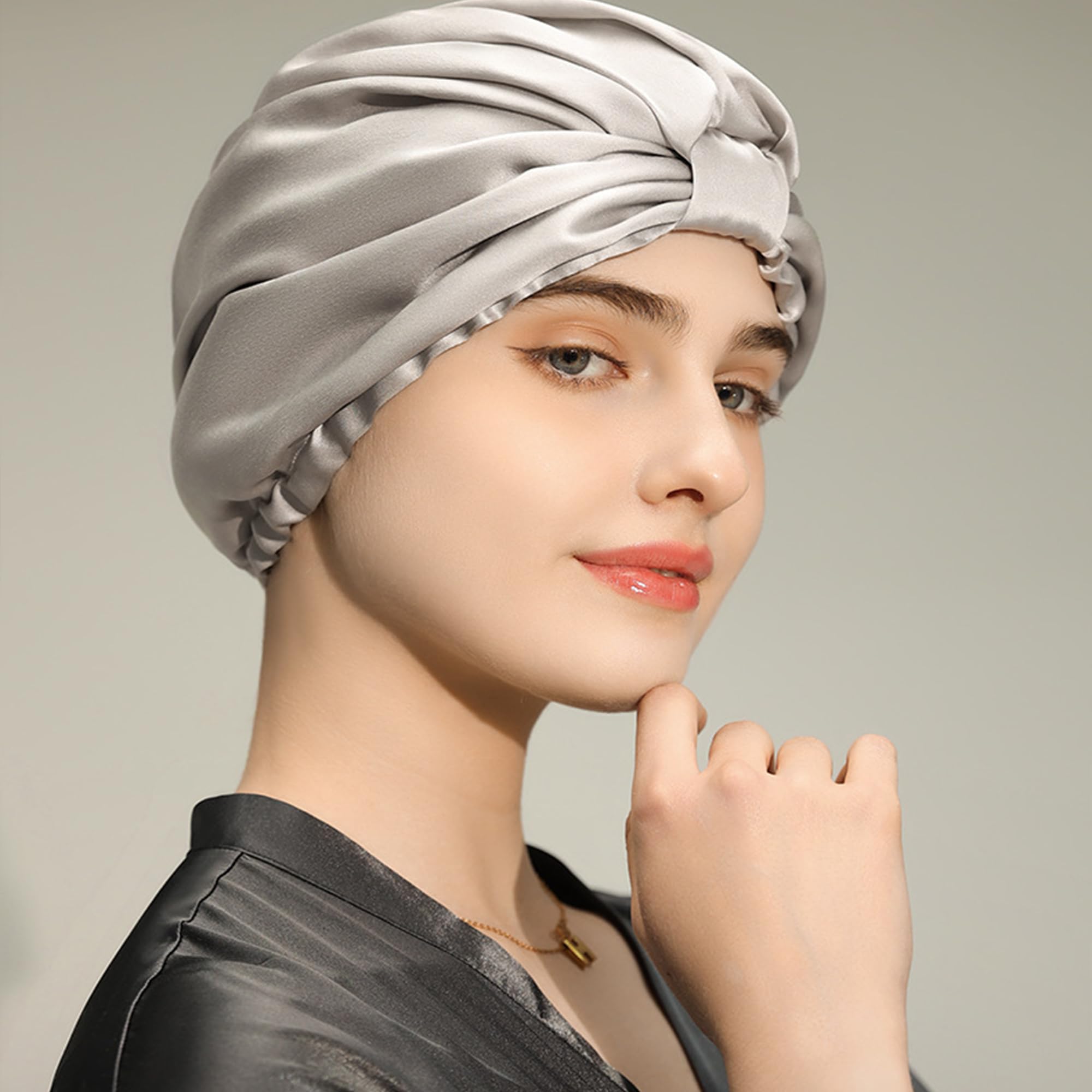 Bonnot Di Seta Per Capelli - Cuffia Da Notte 100% Seta Di Gelso Per Donne