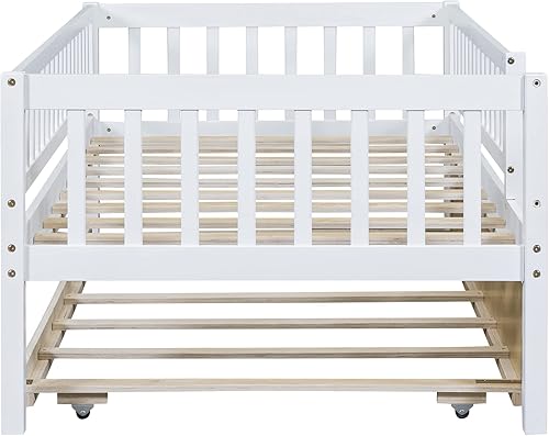 Miniatura 95 de Merax Marco de cama de piso de madera con valla y puerta, natural Natural,Gris,Nuez,Blanco,https://www.amazon.com/dp/undefined