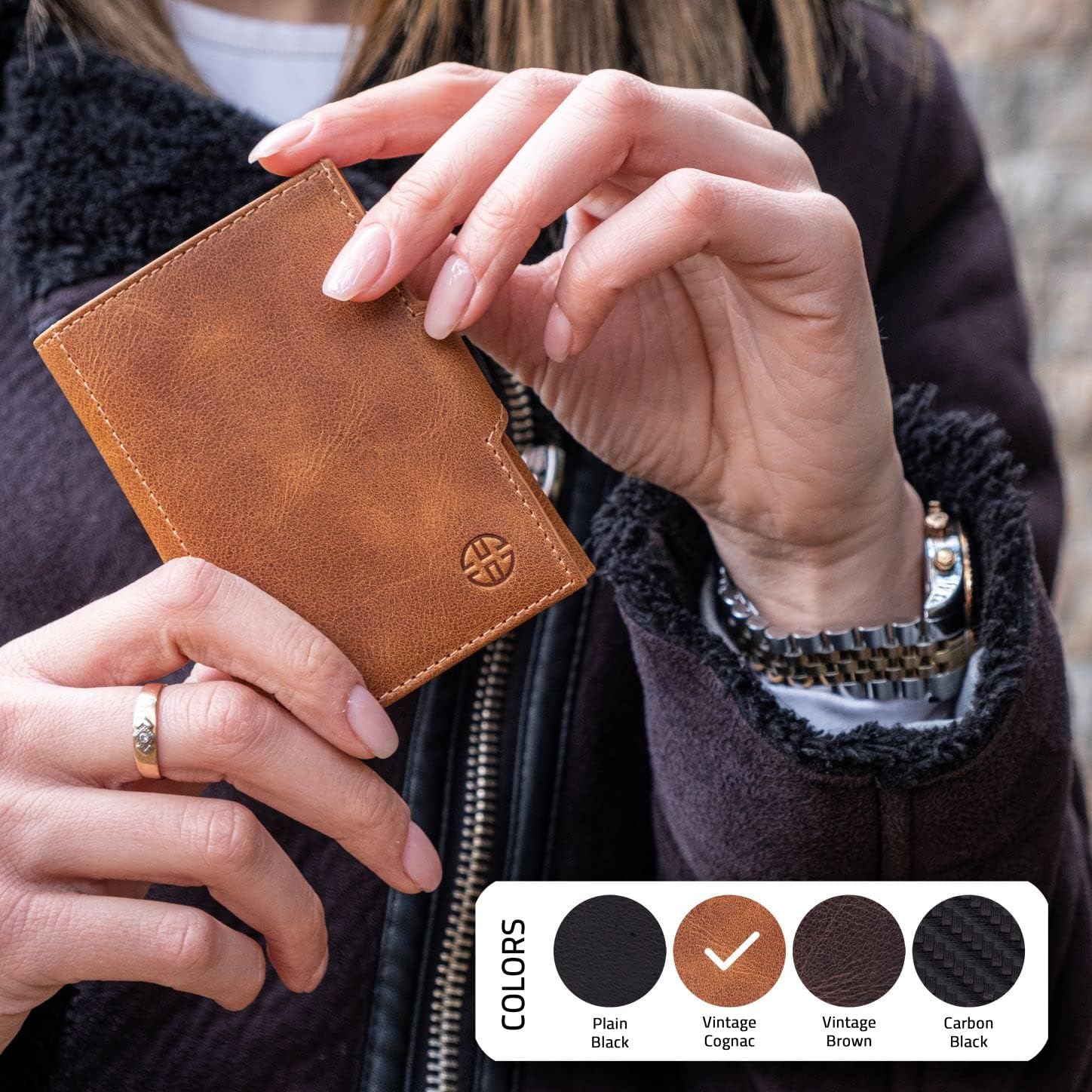 TRUSADOR Toscana Trifold Leather Wallet For Men and Women Card Holder with RFID Protection (Without Coin Pocket, Cognac) - Image 5