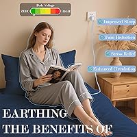 Vista 3 de Ali King Sábanas de Conexión a Tierra - Tamaño Full XL, Algodón Suave con Fibra de Plata, Bolsillo Profundo de 15'', Sábanas Ajustables de Conexión