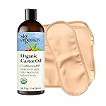 Sky Organics 16oz Castor Oil w/Wraps | Reusable Organic Castor Oil Pack to Boost Body\'s Wellness, Encourage Rest & Relaxation | Adjustable Elastic Straps Cotton Durable Easy to Use