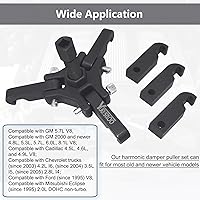 Vista 5 de Kit de extractor de polea de amortiguador de equilibrador armónico, compatible con Ford GM Chrysler Cadillac Chevy Trucks Mitsubishi, extractor de 3