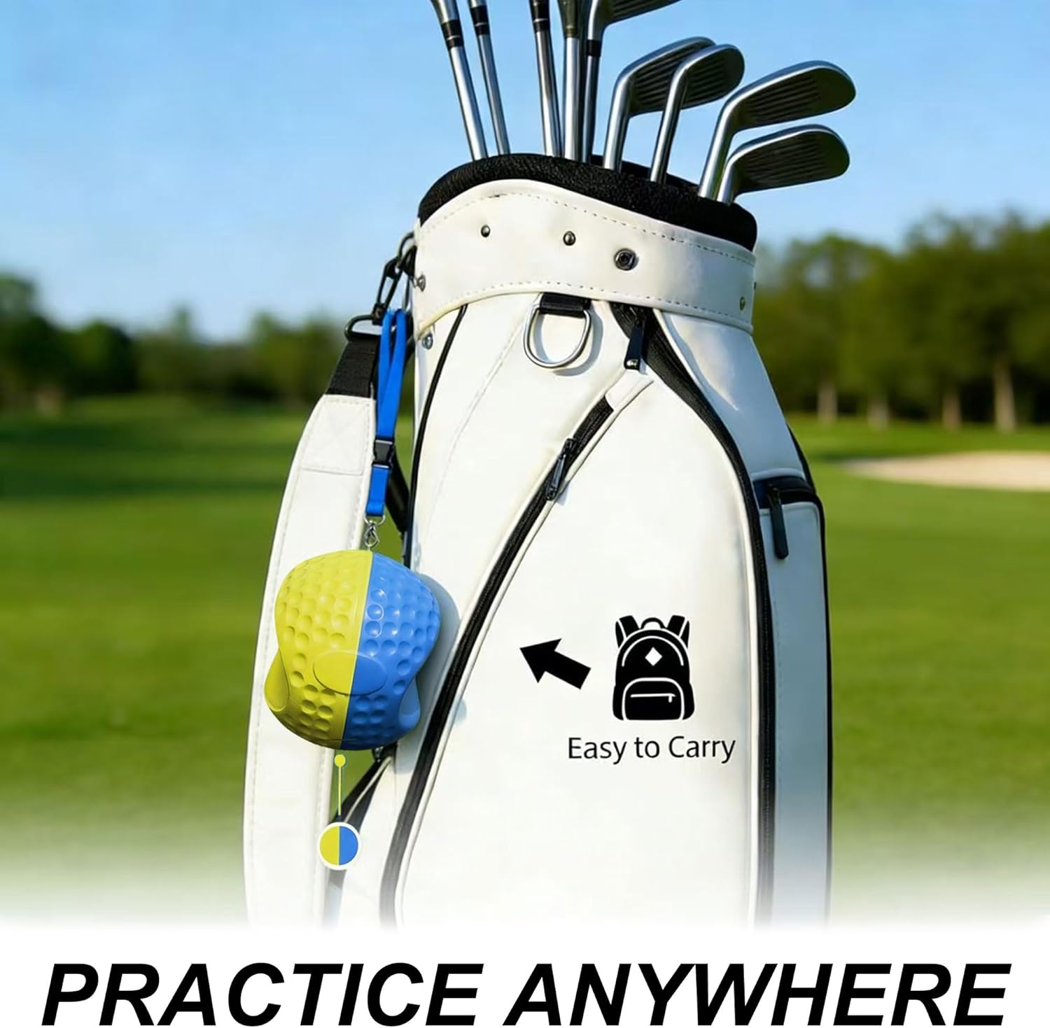 Golf Swing Training Aid Ball, Swing Corrector with Lanyard for Impact Precision & Consistent Swings, Ideal Golf Training Equipment for Men Women Juniors High-Density PU Foam