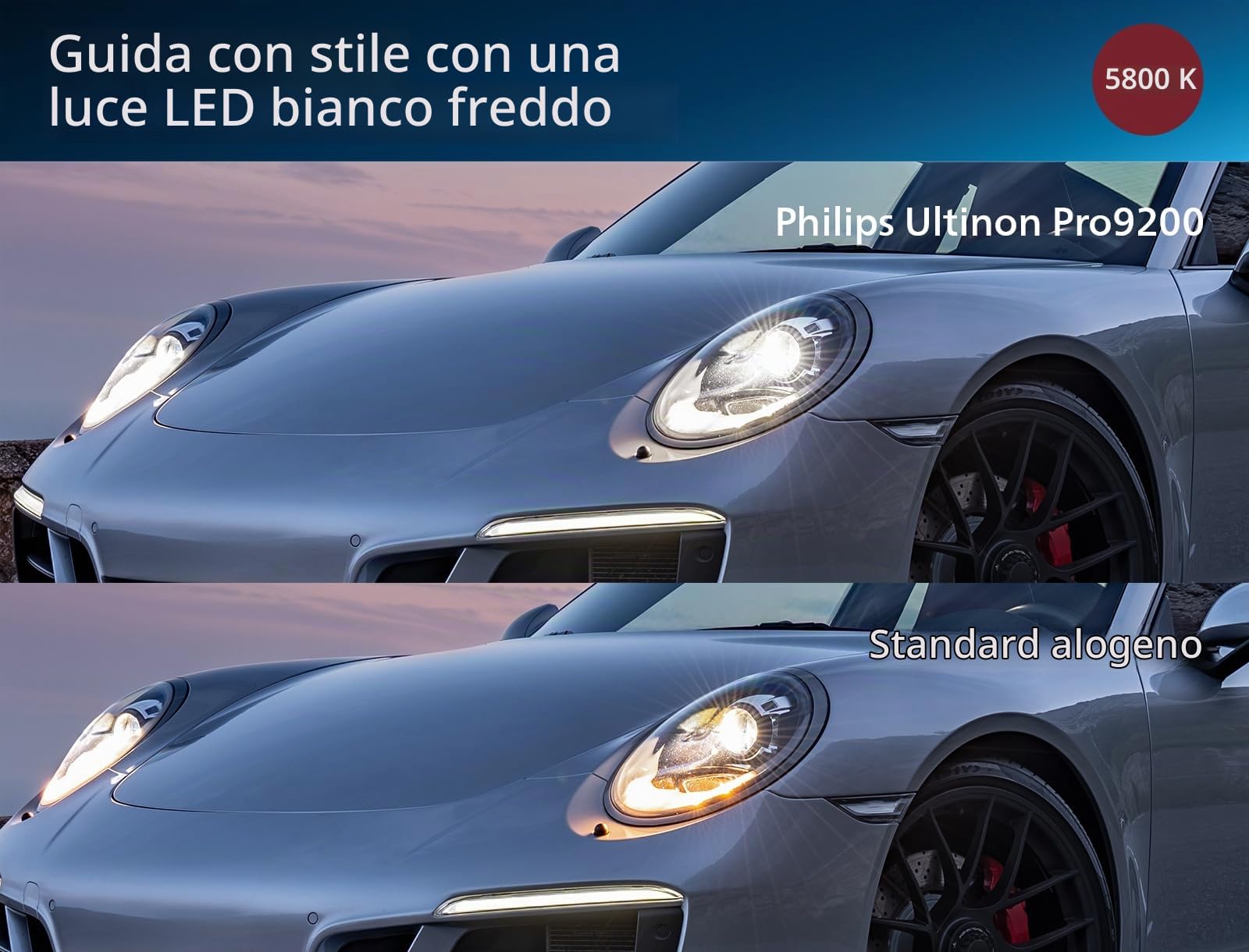 Philips Ultinon Pro9200 LED lampadina fari auto (H8/H11/H16), 5.800K, set di 2