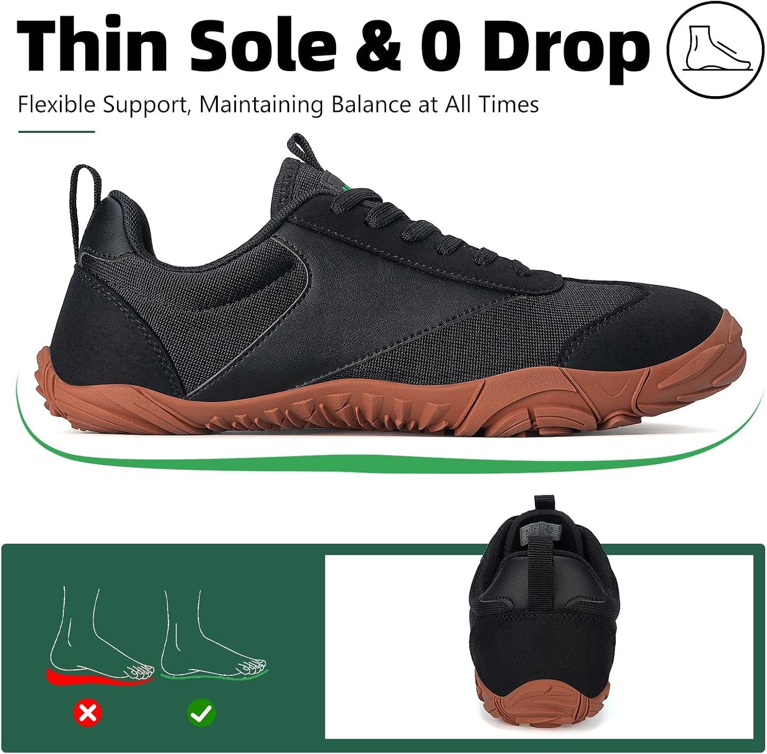 SAGUARO Wide Toe Box Minimalist Shoes for Men and Women, Zero Drop Trail-Runner Barefoot Sneakers