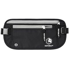 VENTURE 4TH Money Belt for Travel Hidden Under-Clothes RFID Blocking Passport Holder Slim Travel Wallet Pouch for Men