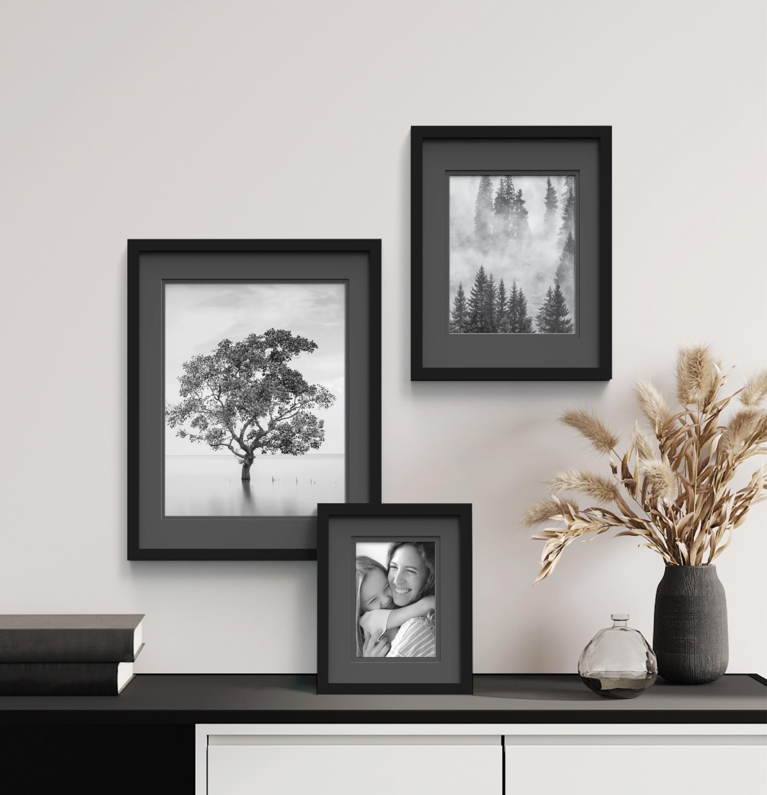 Black Picture Frames Wall Icon Wood 9 Piece 4x6 Black Gallery Wall