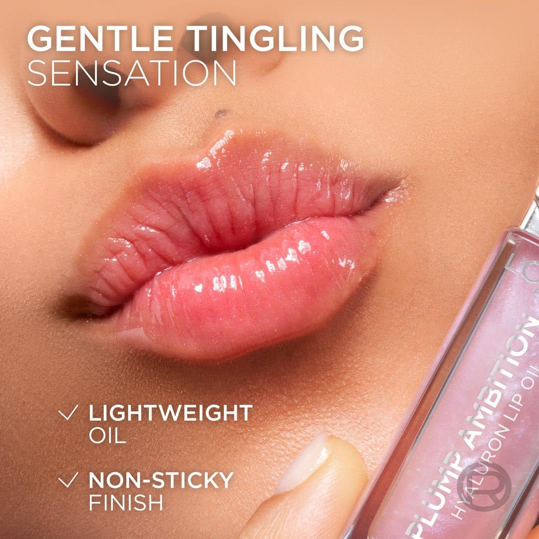 L'Oréal Paris Plump Ambition olejek do ust z kwasem hialuronowym, pełniejsze i gładsze usta bez kompromisów. Intensywna pielęgnacja z kwasem hialuronowym, nawilżenie do 24 h, kolor: 380 róż w miłości