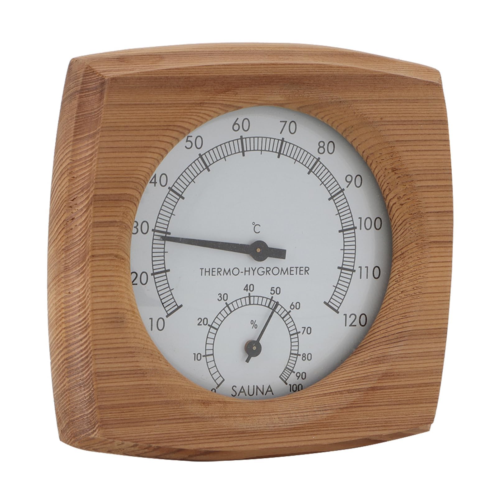 Mumusuki Termometro-igrometro in Legno per Interni 2-in-1 Igrometro Bagno Turco Accessori per Sauna Sauna per pareti Decorative