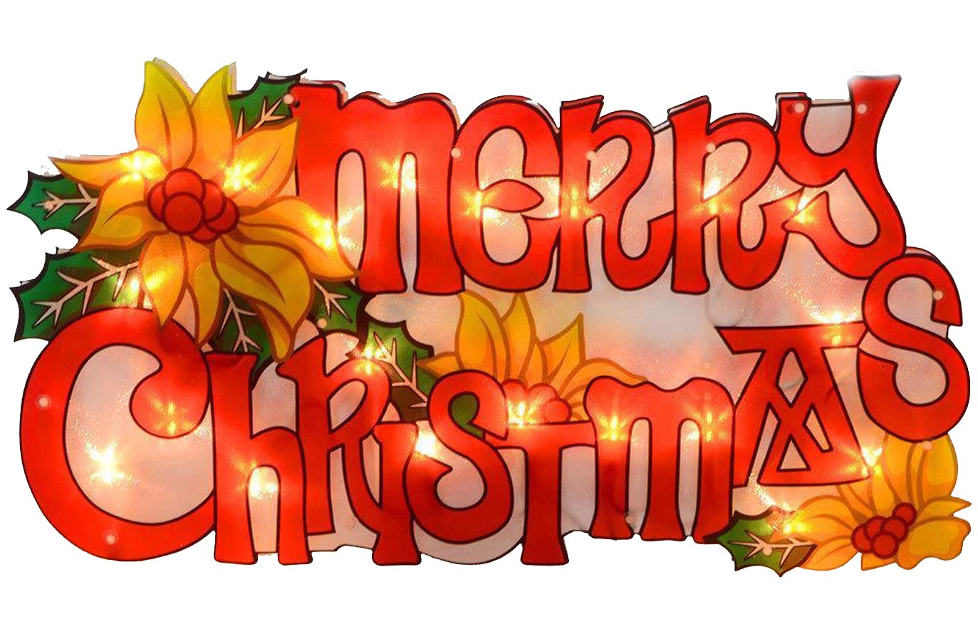 DGL 20 LED Christmas Decoration Merry Christmas Window Silhouette - Battery OR USB Operated - Plastic - 45cm x 26cm
