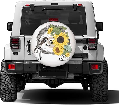 Miniatura 2 de Delerain Sloth - Fundas de neumático de repuesto con diseño de girasol para caravana, remolque, SUV, camión y muchos vehículos, cubiertas de ruedas