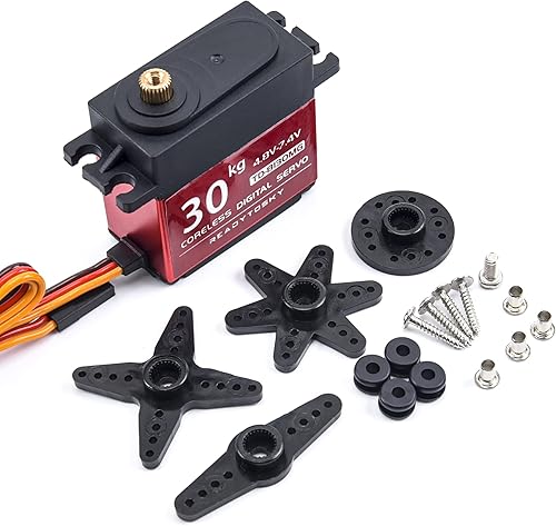 Vista 4 de Readytosky RC 66.1 lbs Servo Digital Servo 270 grados Impermeable Alto Torque Metal Gear Servo Motor con Servo Bocina 25T para RC Modelo Robótico