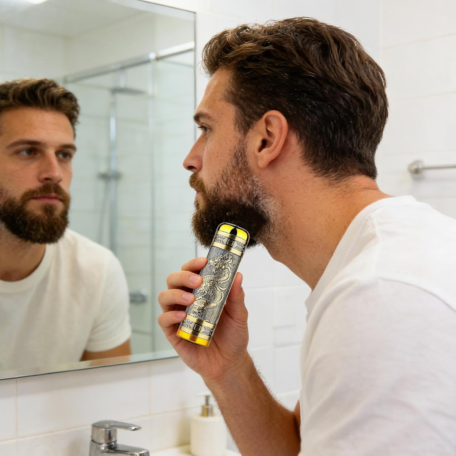 Haircut Clippers Mens Beard Trimmer - Waterproof USB Rechargeable Electric Grooming Kit | Cordless Hair Clipper and Shaver for Dads Husbands Barbers Home Travel Camping Hair Cutting and Beard Styling