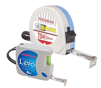 FREEMANS Levo 5m:16mm and Basik 7.5m:25mm Measuring Tapes