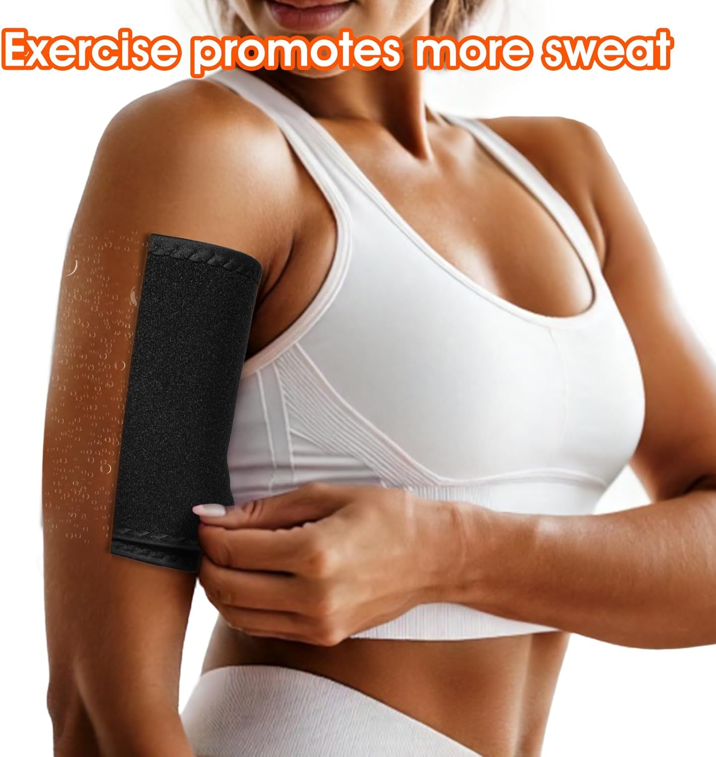 2 Pcs Arm Trimmers Sauna Sweat Arm Trainer Sweat Shaper Bands Compression Workout Sleeves Fat Reducer Shapers Bands Adjustable Sauna Wraps for Sports Flabby Arms Women Men - Image 5