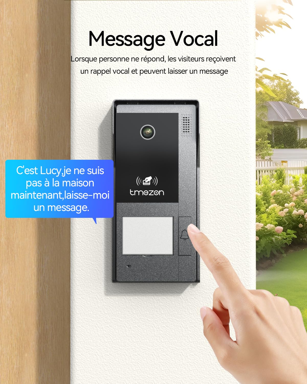 TMEZON M790 Visiophone connecté WiFi, Interphone Vidéo Filaire 2 Fils avec Deux moniteurs,Ecran Tactile Couleur 7", 1080P Sonnette Vidéo Vision Nocturne, APP Déverrouillage à Distance,Une Famille