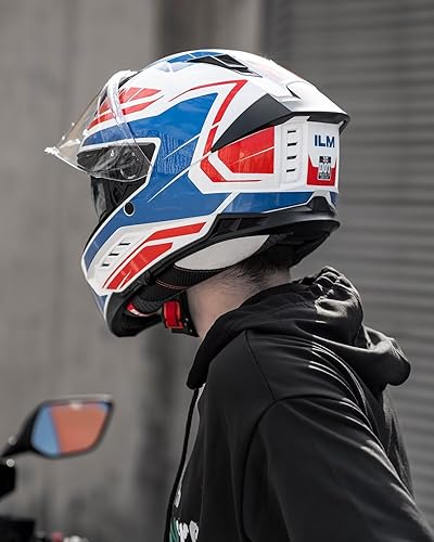 Miniatura 6 de ILM Cascos de cara completa para motocicleta DOT ECE para hombres y mujeres con doble visera pinlock inserto Street Racing casco Cascos para Motos