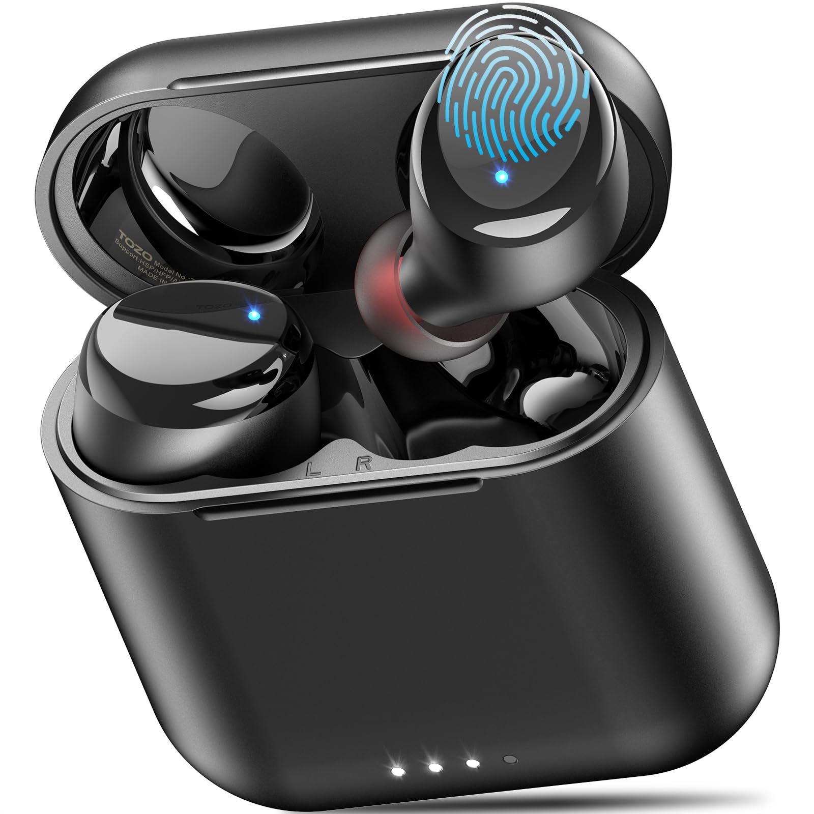 TOZO T6 Wireless Earbuds, IPX8 Waterproof Ear Buds, Stereo Bass Sound Bluetooth 5.3 Headphones in Ear, 50 Hours Playtime Earphones, Wireless Charging Case, Custom 32 EQ via APP
