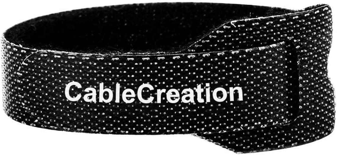 CableCreation Cable Ties, 50PCS Reusable Fastening Organizer Cord/Tie Wrap, Premium Nylon Adjustable Cable Management Straps Hook Loop Cord Organizer Wire Ties, 6 inch/Black