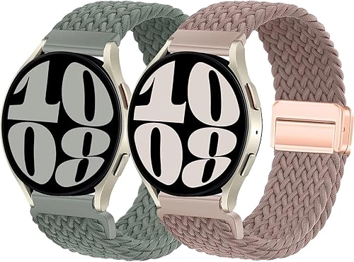 Miniatura 1 de Bandas magnéticas trenzadas de 0.78 pulgadas para Samsung Galaxy Watch 654 Band 1.57 pulgadas, 1.73 pulgadas, Galaxy Watch 64 bandas clásicas de