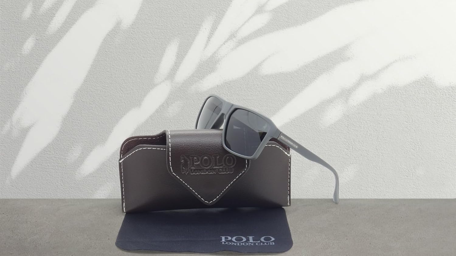 Óculos de Sol Casual Polarizado Masculino Polo London Club, Lente UV400 Kit contém Case Couro ECO