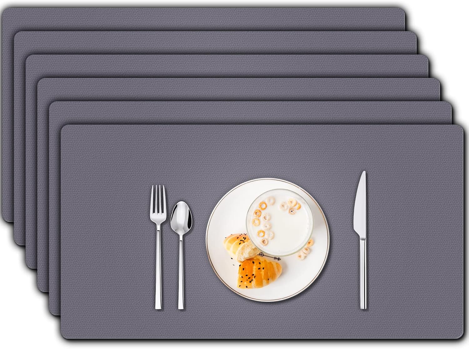 Placemats, Leather Placemats Set of 6, Heat Resistant Table Mats, Non