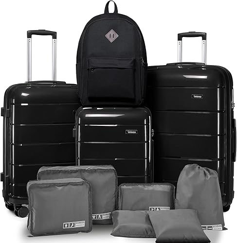 imiomo Juegos de maletas de equipaje maleta de 3 piezas con ruedas giratorias maleta rodante rígida con cerradura TSA juego de equipaje de viaje de