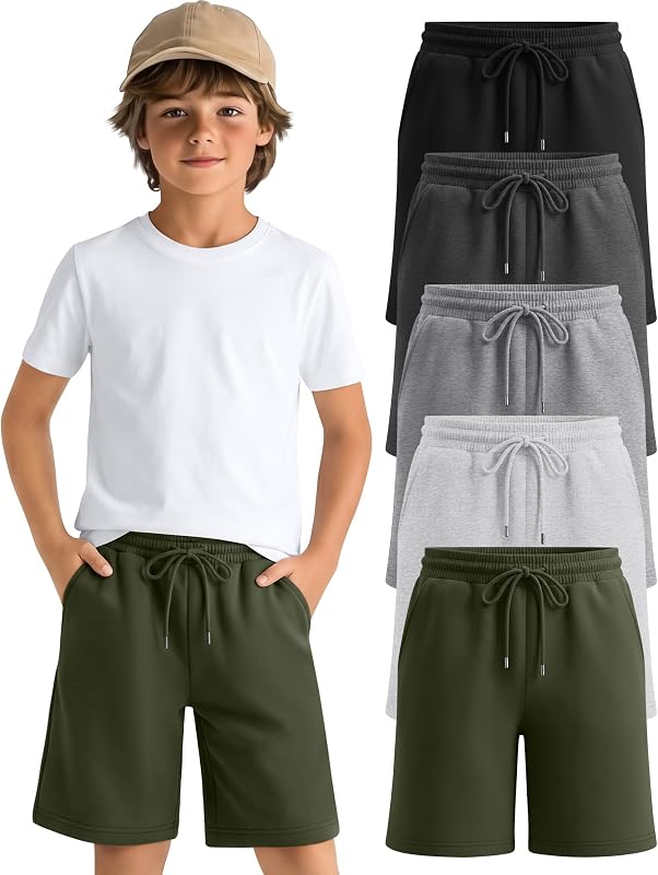5 Pack Boys Shorts with Pockets