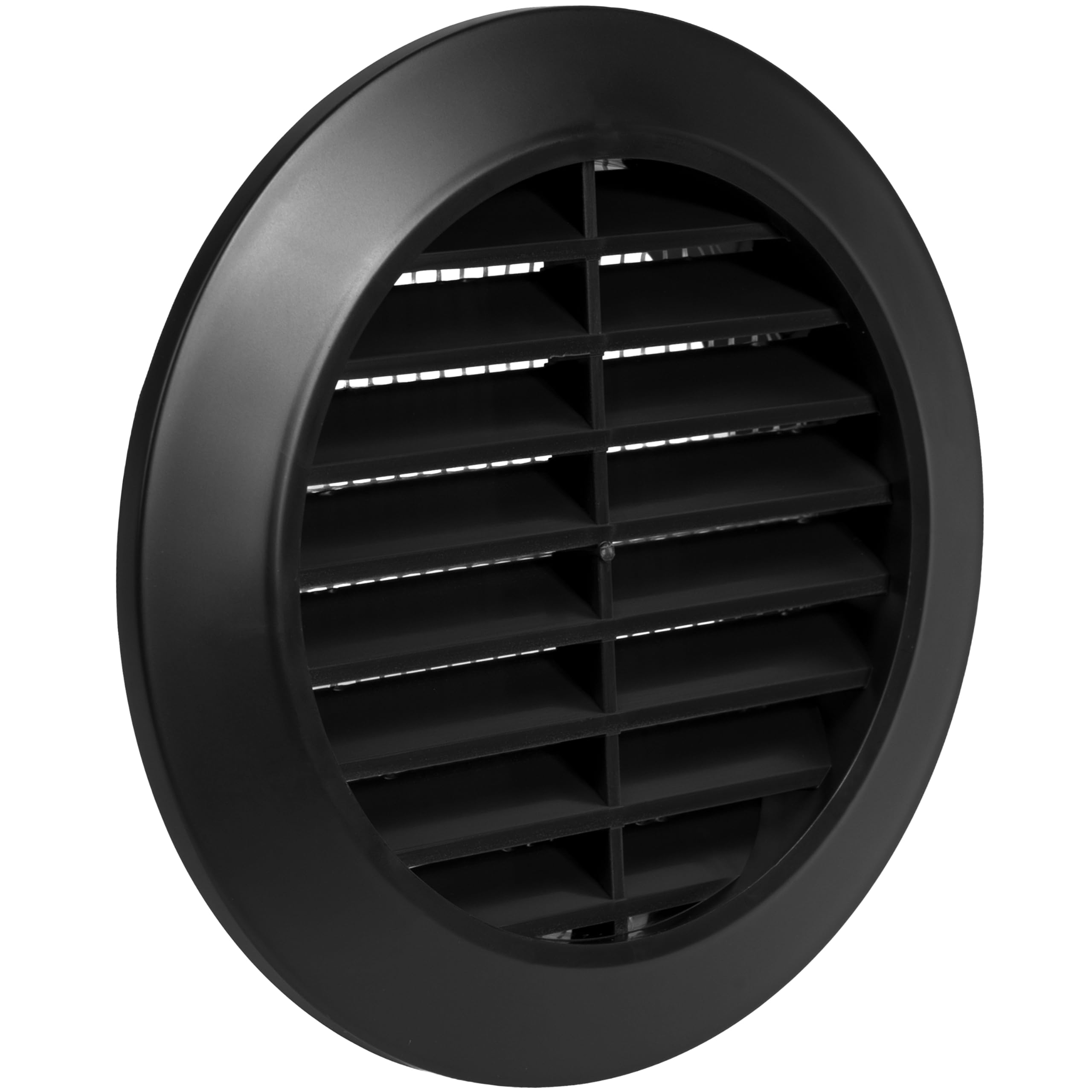 ECOPRO VENT Black 80mm Vent Cover, Plastic Air Vent Covers for Walls and Ceiling, Round Lightweight Tumble Dryer Vent Cover w/Nylon Mesh Screen and One-Way Louvres, Indoor & Outdoor Use — image 1