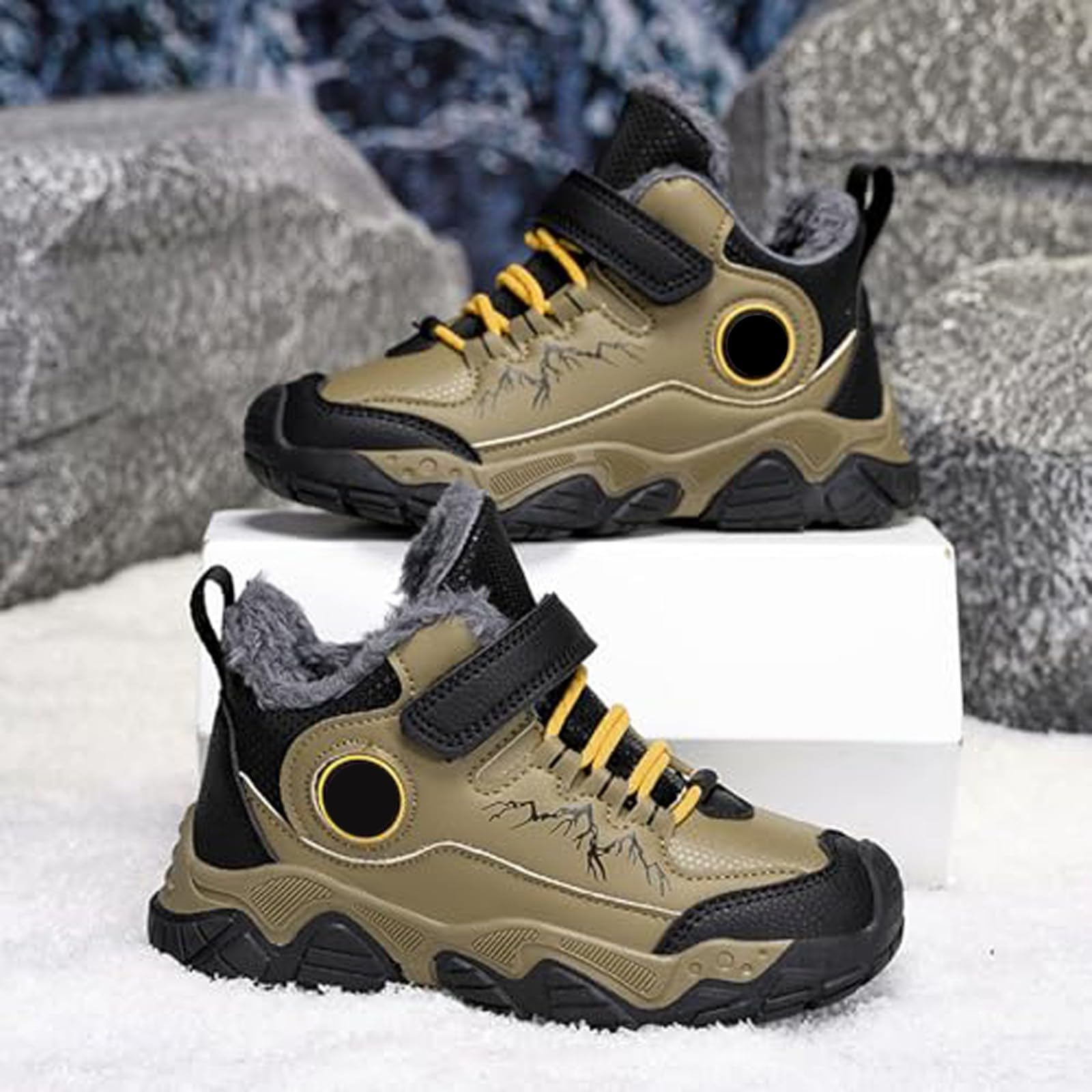 Stivali invernali per bambini, con calda imbottitura, invernali, scarpe da trekking, scarpe da trekking, scarpe da trekking, scarpe da trekking, scarpe da trail corsa, antiscivolo, 1