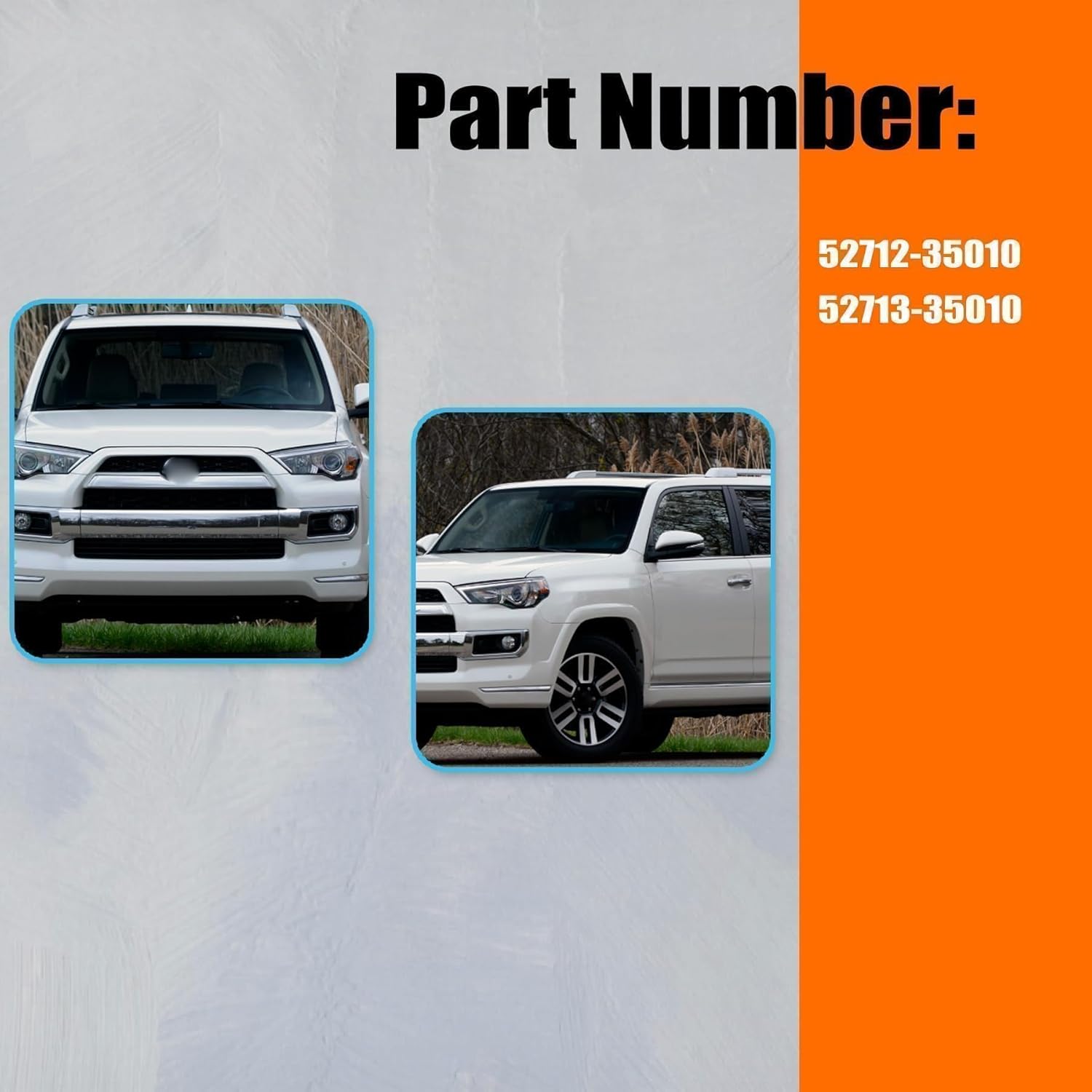 XQSMWF 52712-35010 52713-35010 Front Bumper Trim Left & Right Fit for 2014 2015 2016 2017 2018 2019 2020 2021 2022 Toyota 4Runner Limited