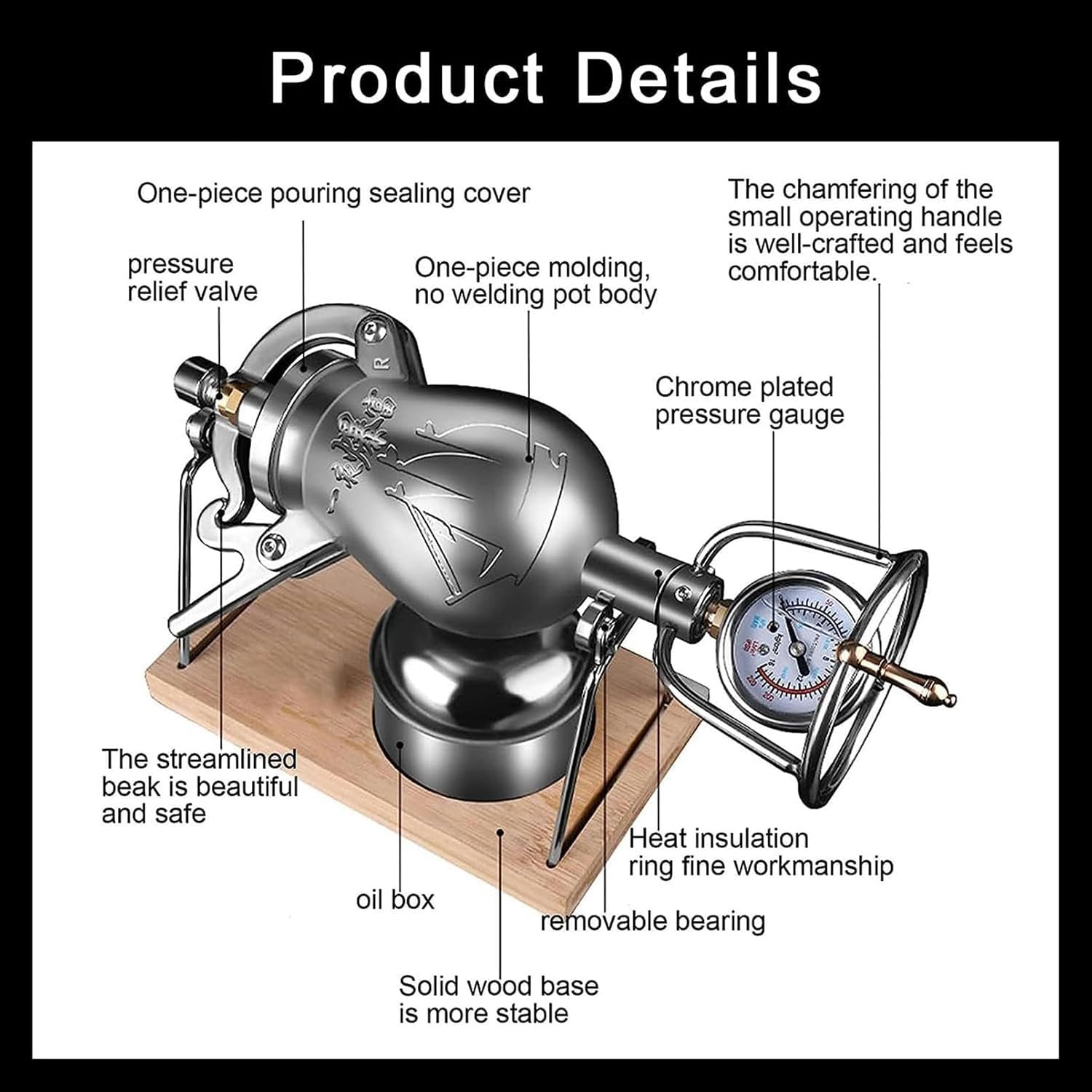 Mini Popcorn Machine, Home Small Hand Popcorn Maker, Stainless Steel Popcorn Maker Chinese Traditional Popcorn Popper for Christmas Family Gathering Party Fun