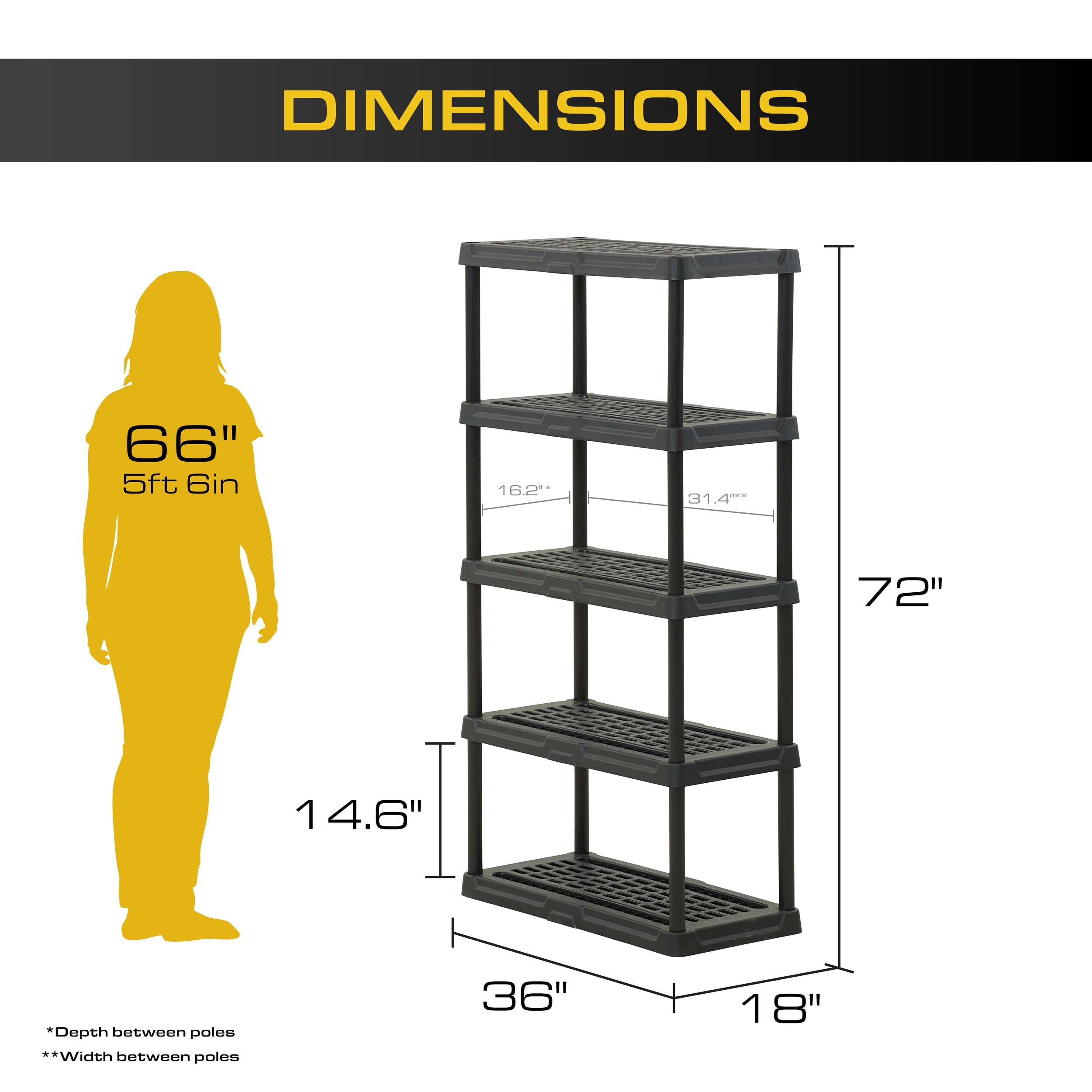 平棚 800x350x300 ① Amazon.com: CENTREX CX 5-Tier Heavy Duty Plastic Storage Shelves