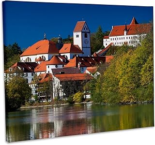 3dRose, Germany, Fussen, St. Mang Abbey and the Hohes Schloss Castle, Museum Grade Canvas Wrap 14x11