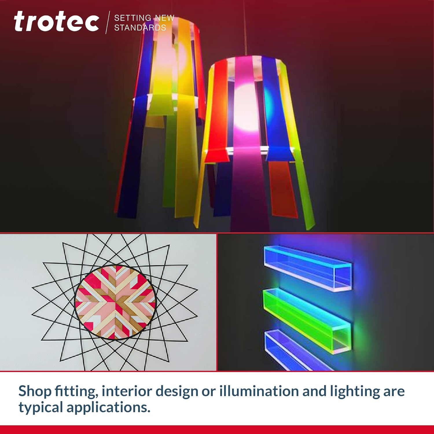 Trotec | Translucent Satin Plexiglass Sheet | 4 Pcs | Matte | Violet Translucent | 23.75"x 11.75"x1/8” | Non-Reflective Acrylic for Laser Engraving, Interior, Exterior & Back Lighted Signs.