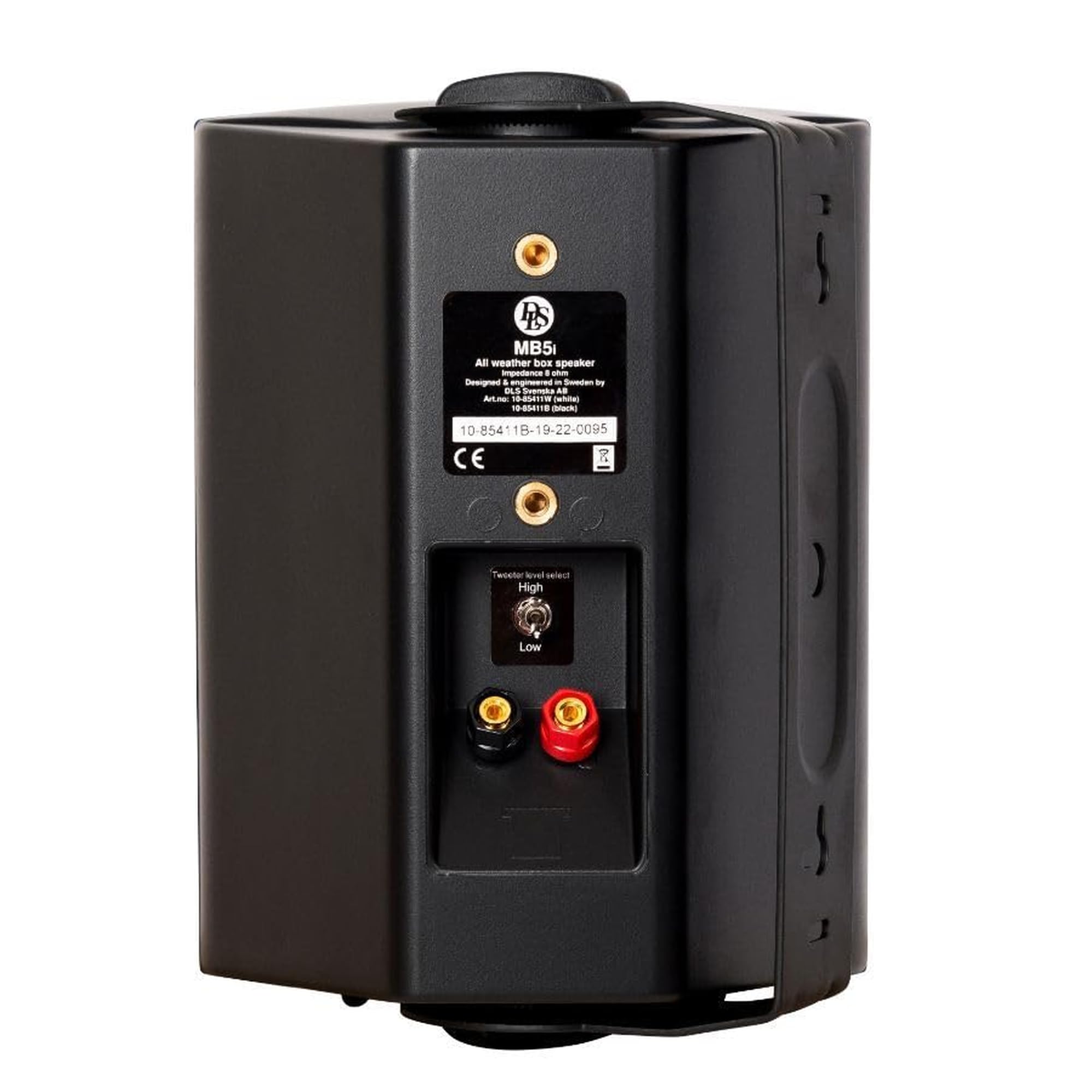 DLS MB5i Black – Altavoces de Exterior 2 Vías (Pareja), Woofer 5,25" + Tweeter 20 mm, 160W Máx., Soporte de Pared Incluido, Resistentes a la Intemperie, Sonido Potente y Equilibrado.