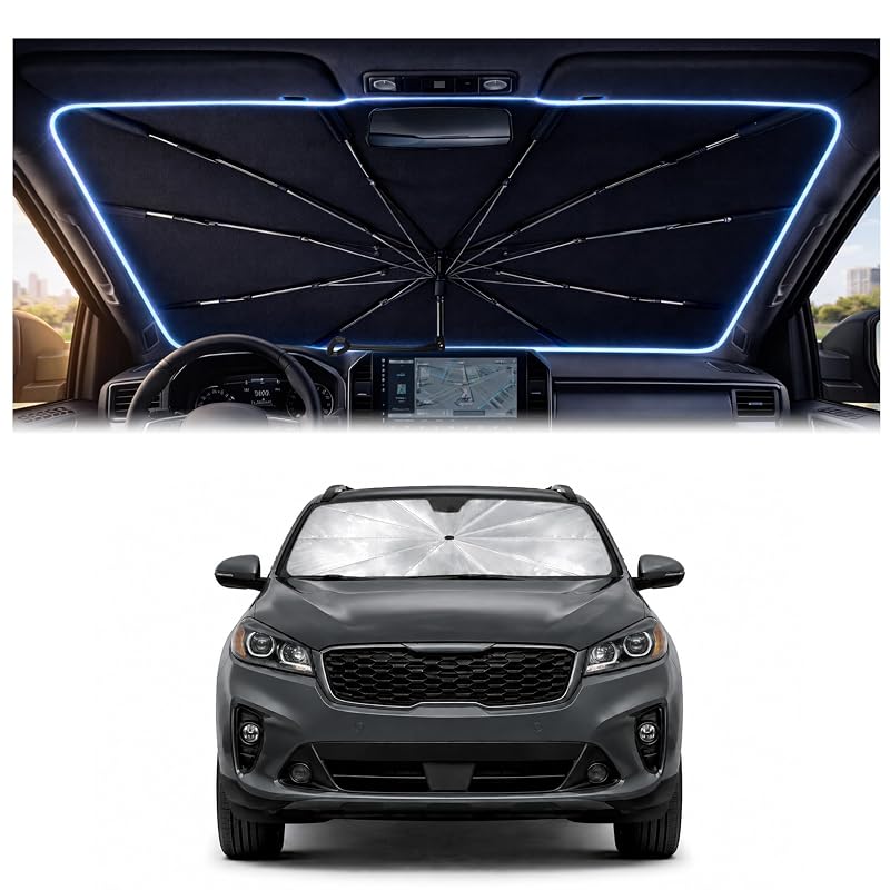 Protetor solar para para-brisa em formato de guarda-chuva BONULI para Chevrolet Trax 2013–2024